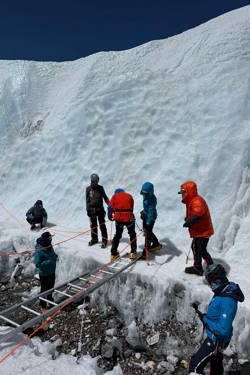 Rabindra climbing Mount Everest